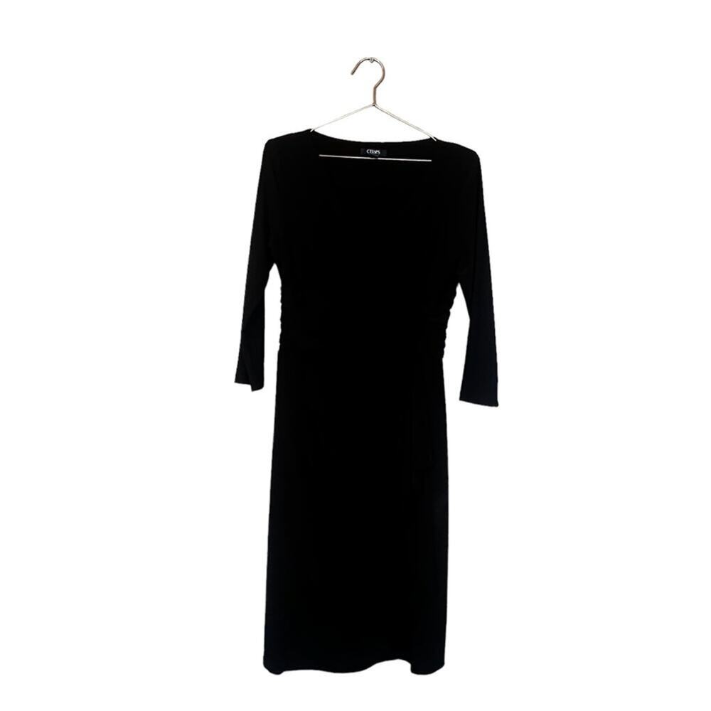 Chaps Black Draped Dress - Size Medium - New with Tags